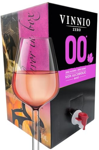 VINNIO - Vino sin alcohol 0,0 Rosado | Bag in Box 10 litros | Equivalente a más de 13 Botellas de 750 | Formato ahorro. (Rosado)