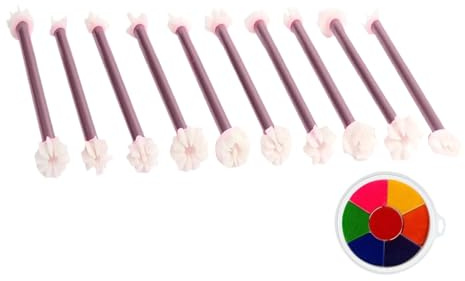 Sucritude Floraler Punktierstift - 10 Stücke Blütenblatt Punkt Kunst Prägestempel - Multifunktional Kunst Stempel Stift Ton Handwerk Zubehör | Keramikkarten Handwerk Zubehör