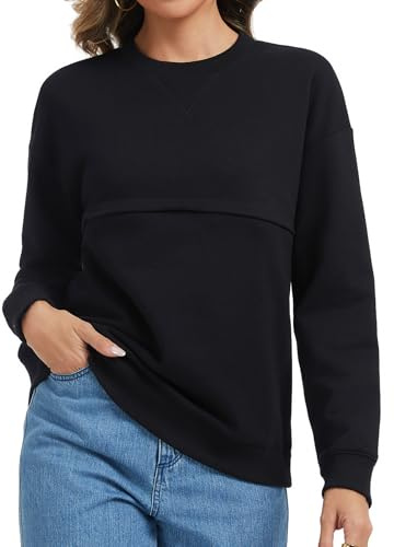 Sosolism 100% Baumwolle Still-Kapuzenpullover mit Reißverschluss Damen S-XXL