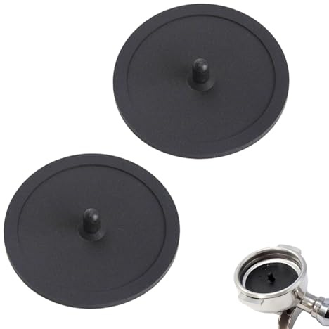 ZenithQuest 2 Pack 50mm Blind Filter Backflush Discs, Black Rubber Coffee Machine Cleaning Discs, Espresso Machine Maintenance Accessories for Standard Portafilters