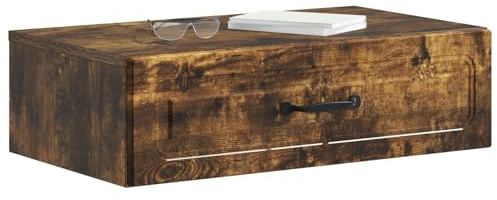 vidaXL Wandmontierter Beistelltisch Geräucherte Eiche Holzwerkstoff, Moderner Wohnungsstauraum, vielseitiger Schrank, rechteckige Bücherregale, platzsparender Organizer für Zuhause