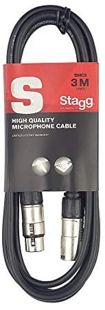 Stagg XLRF-XLRM SMC3 para micrófono estándar, negro, 3 m