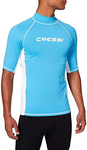 Cressi Rash Guard Man - Schützendes Kurzarmshirt für Herren, Ideal für Wassersport, aus Speziellem Elastischem Stoff, UV/UPF 50+ Sonnenschutz