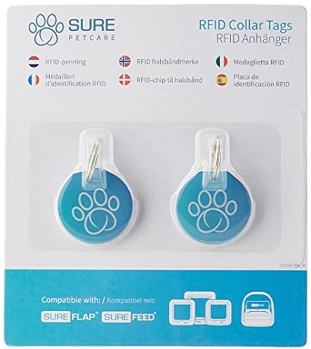 Sure PetCare | Médaillons d'identification par radiofréquence Sure Petcare, compatibles les chatières et distributeurs de nourriture Sure PetCare, lot de 2