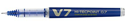 Pilot V7 Hi-Tecpoint Refillable Pen - Blue (Pack of 10)