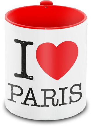 I love Paris - Tasse weiß/rot, Tasse im klassischen  I love  - Design
