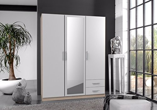 Germanica™ SPEYER Bedroom Furniture 3 Door Wardrobe in LIGHT OAK & WHITE Colour MADE IN GERMANY