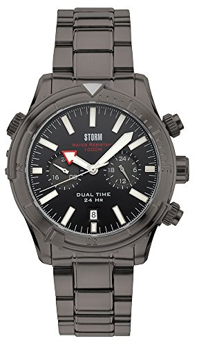 Storm Herrenuhr Aqua-Pro Titanium Taucheruhr Datum zweite Zeitzone Edelstahl analog 47281/TN