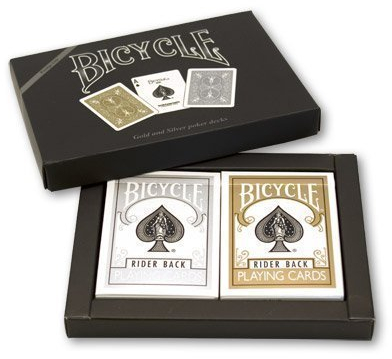Bicycle Playing Cards - Gold and Silver Poker Decks, boxed set by United States Playing Card Company