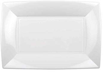 Piatti Plastica Nice Rettangolari Piccoli PP 280x190mm cfz 12pz (Bianco)