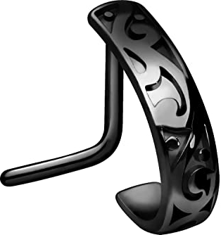 PIERCINGLINE Chirurgenstahl Nasenpiercing orientalisches Design Piercing Nase Stecker Schwarz