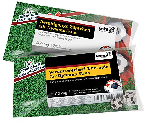ligakakao Die Kleine Therapie für Dresden -Fans | 2x süße Saison-Schmerzmittel | Witzige geschenke & Fanartikel by besser als Kaffee-Tasse, Kaffeepott, Becher oder Fahne