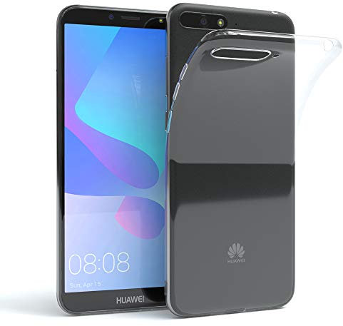 EAZY CASE Hülle kompatibel mit Huawei Y6 (2018) Slimcover Schutzhülle Silikon, Ultra dünn, Slimcover, Handyhülle, Silikonhülle, Backcover, Durchsichtig, Klar, Transparent