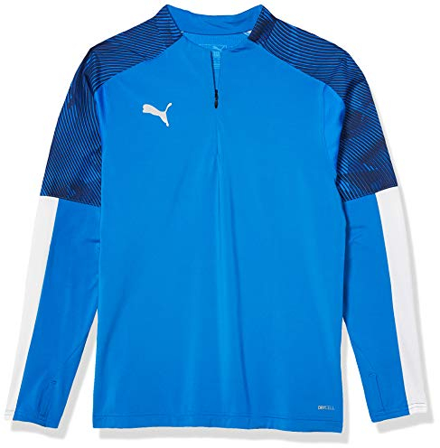 PUMA Camiseta de Entrenamiento con Cremallera 1/4 Jr, Limonada Azul eléctrico, L Unisex