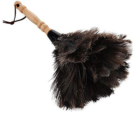 CULASIGN Staubwedel Strauß Bambusgriff Feder Staubwischer Strauss Natur Straußenfedern 32 cm (1#)