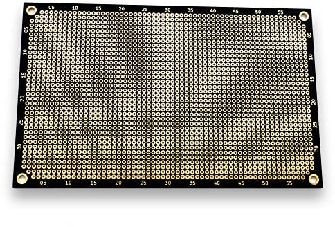 PROTOPATCH® Premium Lochrasterplatine | Lochrasterplatte | Leiterplatte | Lochplatine | Prototype PCB Board | Euro-Platine | 160 x 100 mm | Doppelseitig | Runde Pads | Schwarz | PTH | 2,54 mm