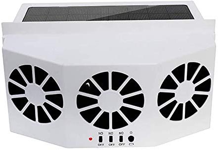 MASO Ventilador de escape de coche con 3 ventiladores de energía solar, ventilador de radiador de coche, ahorro de energía, purificadores de aire de 2 W, ABS (blanco)
