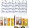 4 x 4 Organisateur d'herbes et d'épices pour 16 boîtes, Porte épices avec Clips pour Cuisine, Rack de Stockage pour boîtes d'épices de 3,3-4,5 CM, personnalisable, avec adhésif ou à vis, blanc