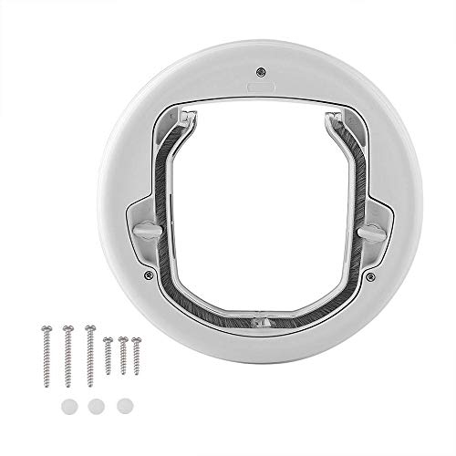 YTLJJ Katzenklappe Innentüi Hundeklappe Cat Flap Chip Door Connect Katzentür Schwarz Mit 4 Wege Magnet Schließ,Haustierklappe Katzen Und Kleine Hunde,Runde Mit Door Liner Kit Für Glasschiebetü,S