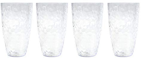 YöL Plastic Tumbler Set Of 4 Drinking Cups Re-usable Shatterproof Perfect For Summer Garden Party Wedding Catering Birthday