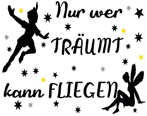 Docliick® Wandtattoo Wandaufkleber SpruchNUR WER TRÄUMT Wandtattoo Deutschland Wandaufkleber Wandaufkleber Wandtattoo Docliick DC-047-AL