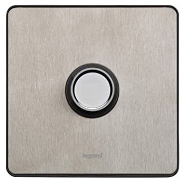 Legrand Synergy Sleek Design 832151 Variateur universel rotatif 1 interrupteur 2 voies 5 W/300 W 100-240 V AC, 50/60 Hz, acier inoxydable brossé