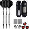 sanfeng Dartpfeile mit kunststoffspitze für Elektronische Dartscheibe 18 Gramm, Softdarts Pfeile Set, 3 Dart Pfeile 16 Gramm schwarz Aluminum Schafts Flights 50 Dartspitzen 50 Anti-Lose Gummiringe