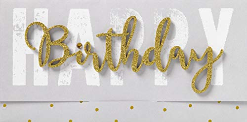 Perleberg Geburtstagskarte Lettering Surprise Happy Birthday 11 x 22 cm