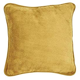 DONE Zwei Kissenbezüg Softie kuschelweich 45x45 o. 40x60cm teddystoff samtig softig anschmiegsam umlaufender Schmalsaum, Größe Kissen:45 x 45, DONE:Gold 0751
