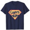 SUPER PAPA T-Shirt Bleu Homme Fête des Pères Graphic Casual Col U Manche courte Petit