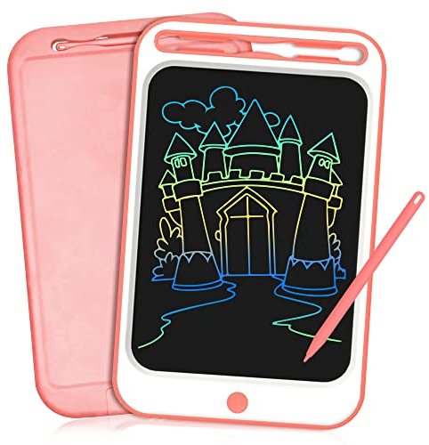 Richgv Bunte LCD Schreibtafel Kinder,Mal Tablet Kinder 12 Zoll,Maltafel LCD für Kinder und Erwachsene,Maltafel Elektronisch mit Stift,Maltafel Zaubertafel Ab 3 4 5 6 Jahre,Schreibtafel für Mädchen
