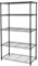 Seville Classics Regal aus massivem Stahldraht, verstellbare Regale, Organizer, Regal, für Zuhause, Küche, Büro, Garage, Schlafzimmer, Schrank, schwarz, 5 Etagen, 76,2 x 35,6 cm (B x T)
