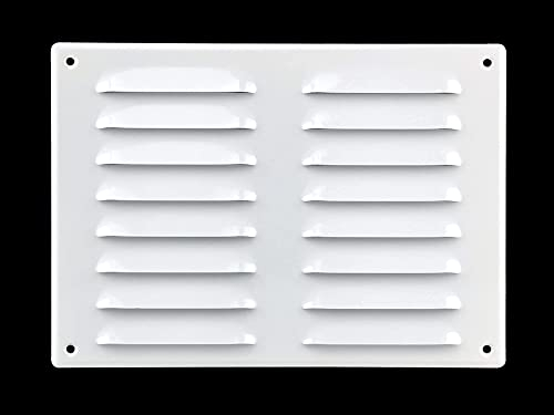Steinberg14 Weiß 260x190mm Lüftungsgitter Metall Abluftgitter Abdeckung mit Nagetierschutznetz - Abluft Gitter