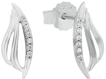 Amor Ohrstecker 925 Sterling Silber Damen Ohrschmuck, mit Zirkonia synth., 1,4 cm, Silber, Kommt in Schmuck Geschenk Box, 2024165