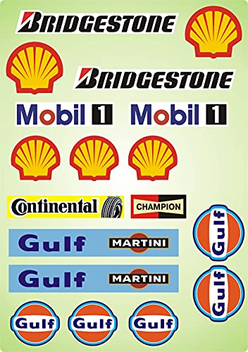 SLOTCAR Aufkleber Sponsor 1:32 Deko DIN A4 Bogen z.B. für Carrera Digital