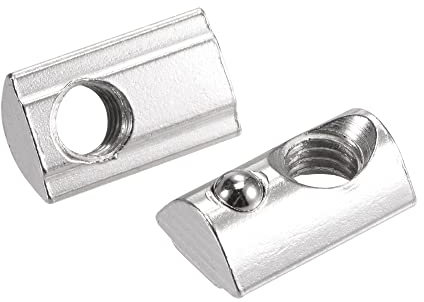 sourcing map M8 T Slot Nuts Roll in Spring T-nut with Ball Carbon Steel for 4040 Series Aluminum Extrusion Profile Rail with 8mm Slot 15Pcs
