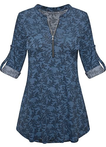 Oversized T Shirts for Women Long Sleeve Blouses for Women Elegant Work Beauty Tunic Floral Printed Ladies Tops Size 22 24