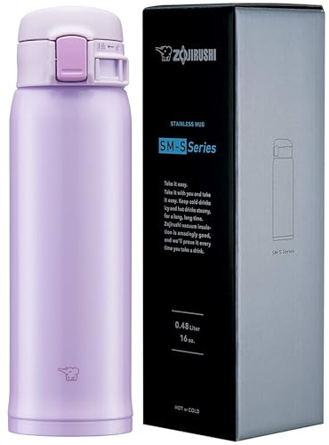 Zojirushi SM-SR48E-VP Thermobecher 480 ml – Auslaufsicherer Vakuum-Edelstahlbecher, ultraleicht, BPA-frei, für Kaffee & Tee, Büro, Reisen – Violett