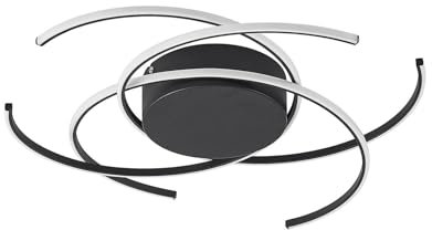 Lindby LED Deckenleuchte Hamza dimmbar (Modern) in Schwarz aus Metall (3 flammig,) - Lampe Deckenlampe Wohnzimmerleuchte