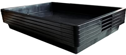 IVORYS-GARDEN 5 x Pikierschale 60x40x6,5 cm Pflanzschale eckig schwarz Kunststoffwanne für Innen- und Außenbereich