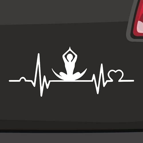 Herzschlag Lotussitz Aufkleber -6 Größen 21 Farben- Buddha Asana Mantra Balance