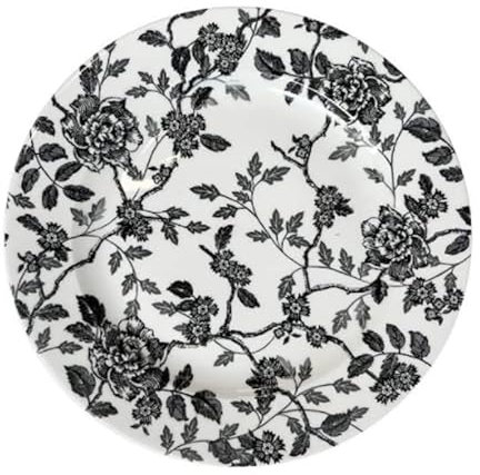 Churchill China Queens Vintage Orchid Black and White Chelsea Dinner Plate 26 Centimetre