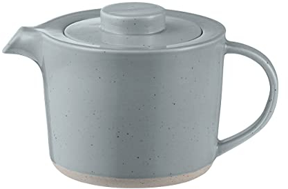 Blomus Teekanne Sablo, Teekessel, Behälter für Heißgetränke mit Filter, Steingut, Edelstahl, Stone, 1 L, 64371