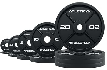 ATLETICA Iron Plates Set, 117,5 kg, 50 mm | 2 x 1,25 kg | 2 x 2,5 kg | 2 x 5 kg | 2 x 10 kg | 4 x 20 kg, Gusseisen