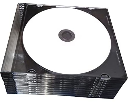 CD-R Rohlinge 80min/700MB mit bedruckbarer Oberfläche weiß für Tintenstrahldrucker - 10er Pack im schwarzen CD Slimcase