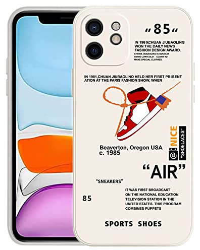 HEUHFUWA Cool Sports Shoes Brand Phone Case Designed for iPhone 12 Mini Case, Fit On and Off 85 Case Soft TPU Bumper Cover Compatible with iPhone 12 Mini Case 5.4 inch White