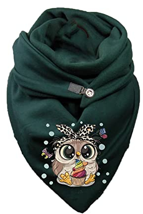 Hiseng Damen Schals Groß Dreieck Winter Dreieckstuch Warmer Lieblingsschal Scarf Fransen Knopf Karoschal Poncho Soft Wrap Lange Stola Fransen Poncho
