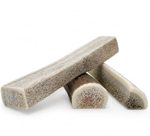 Treaby Deer Split Antler Chews for Dogs, Pack of 3 - Natural & Eeasy Chew Dog Toy, Puppy Chew & Dog Treat for Dental Health (Medium Size, Split, 40-70g,9cm each)