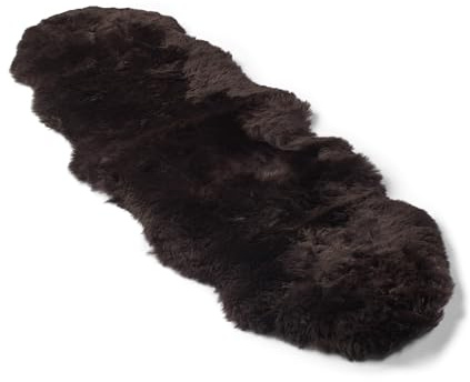 Nordic Sheep Lammfell Langhaar Fellteppich 170x60 cm, Schokolade | Echtes Lammfell, jedes Stück ein Unikat der Natur, ideal für Sofa, Stuhl & Esstisch, viele Farben