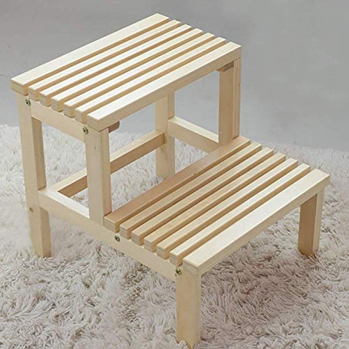 Trittleitern Trittleiter Hocker Massivholz Treppenhocker Schuhbank Badewanne Holzfass Fußstütze Doppelschicht QIQIDEDIAN